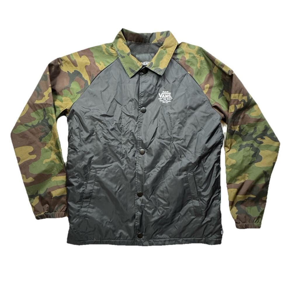 VANS Off The Wall‎ Custom Classics Windbreaker Jacket Camo Boys Large